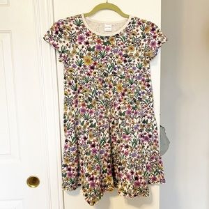 Hanna Andersson Girls 10 (140) Wildflower A-line Short Sleeve Twirl Dress